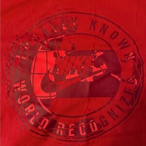 Nike Red Graphic Tee with Bold Design